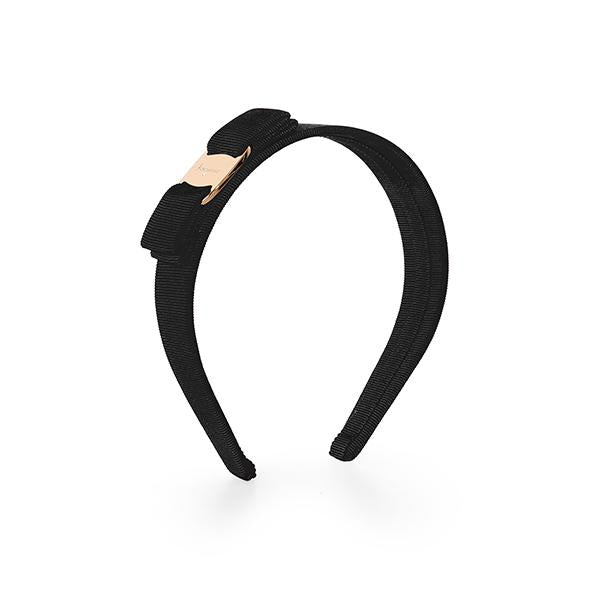 Ferragamo Black Grosgrain Bow Headband for Women