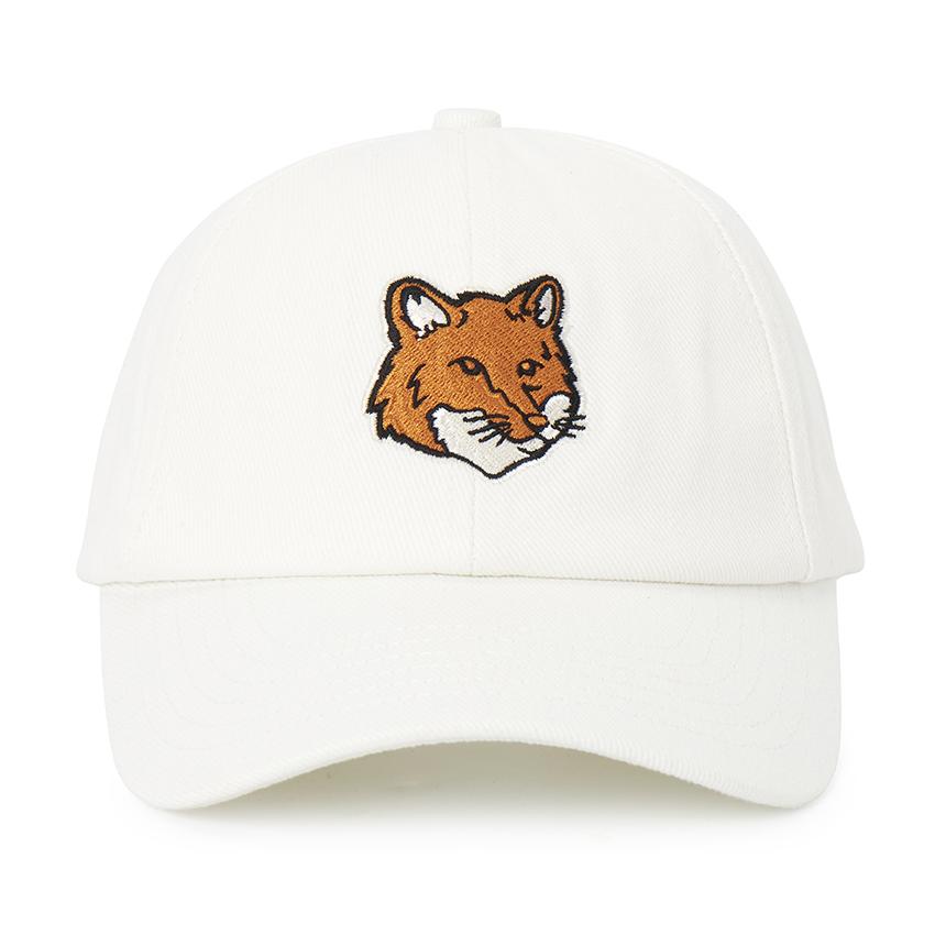Maison Kitsune Fox Head Logo Cotton Baseball Cap Unisex Whit PM06100 WW0096 P100