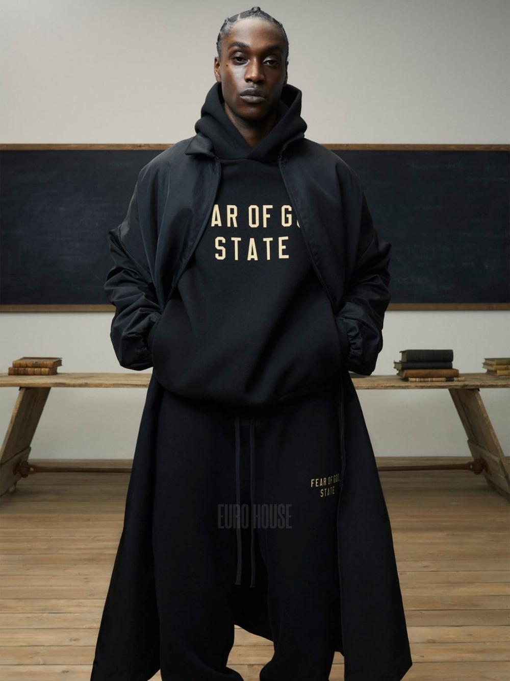 Fear of God Essentials Fleece State Hoodie Black 192BT246250F