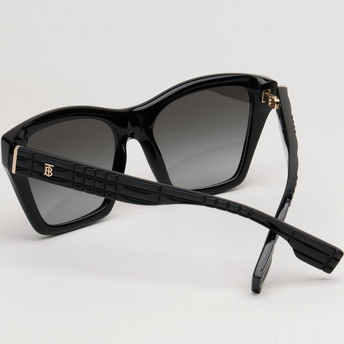 BURBERRY Black Square Acetate Logo-Detail Sunglasses Unisex