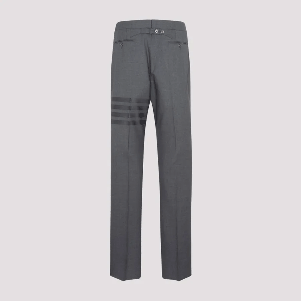 THOM BROWNE 4-Bar Plain Weave Wool Classic Pants Slate Gray