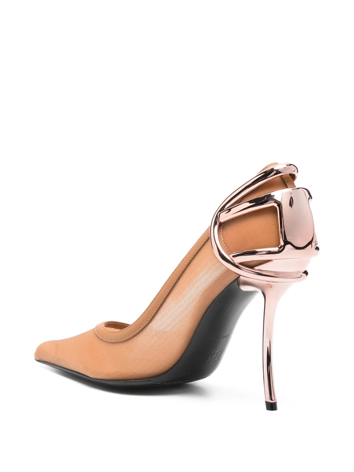 DIESEL Black Leather Slingback Pumps