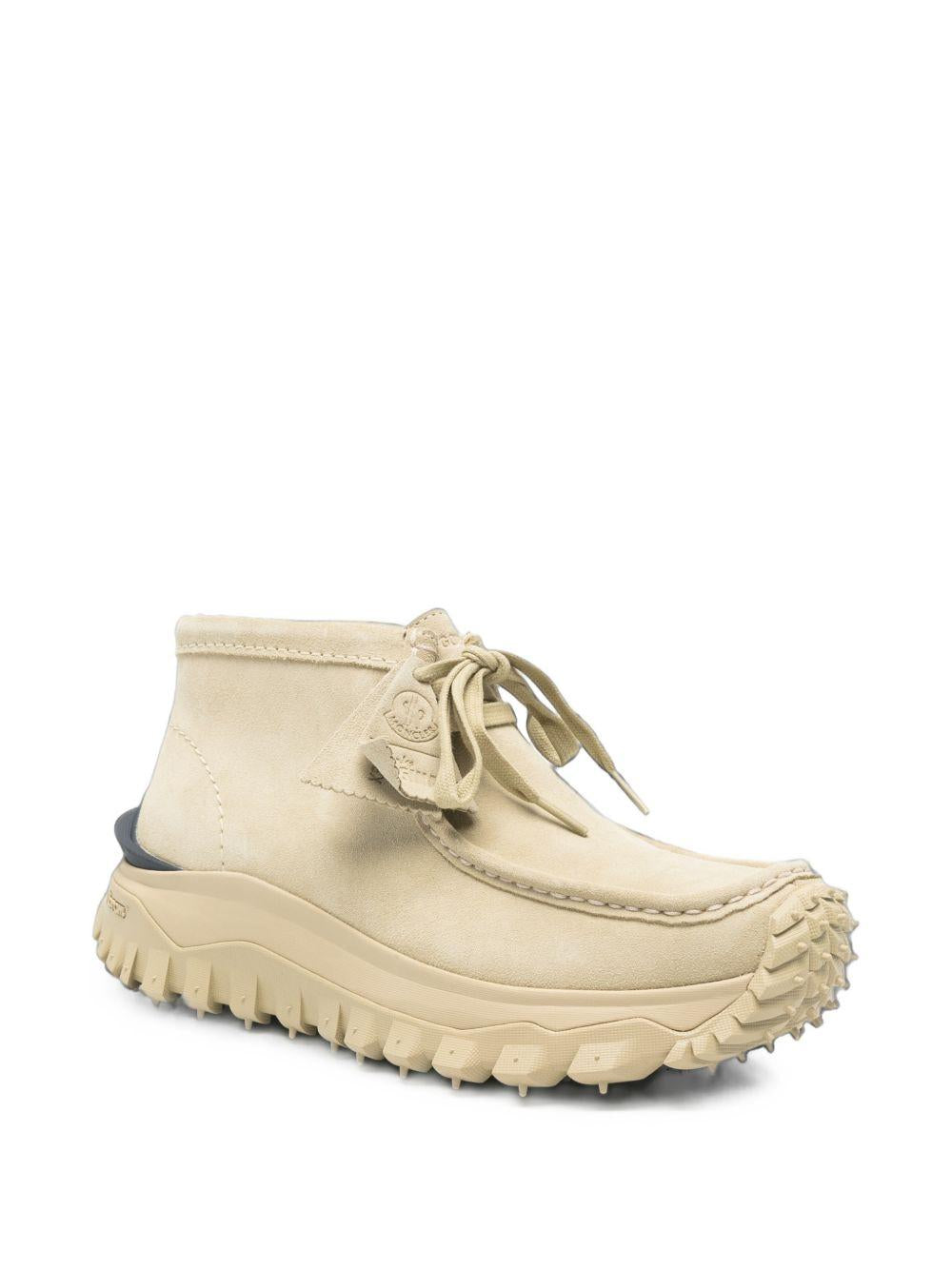 Moncler White Leather Low-Top Sneakers for Men