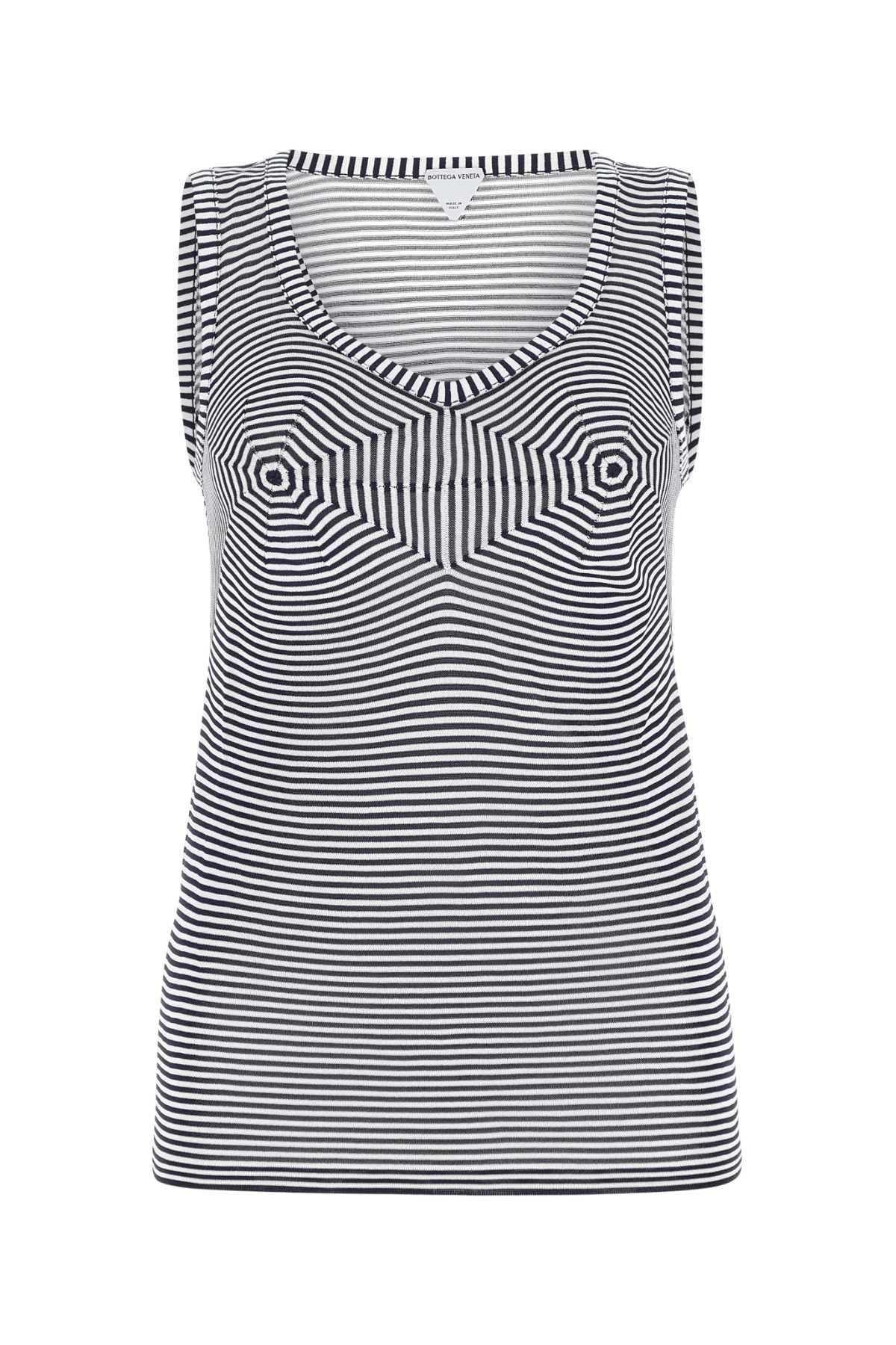 Bottega Veneta Blue Ribbed Cotton Tank Top
