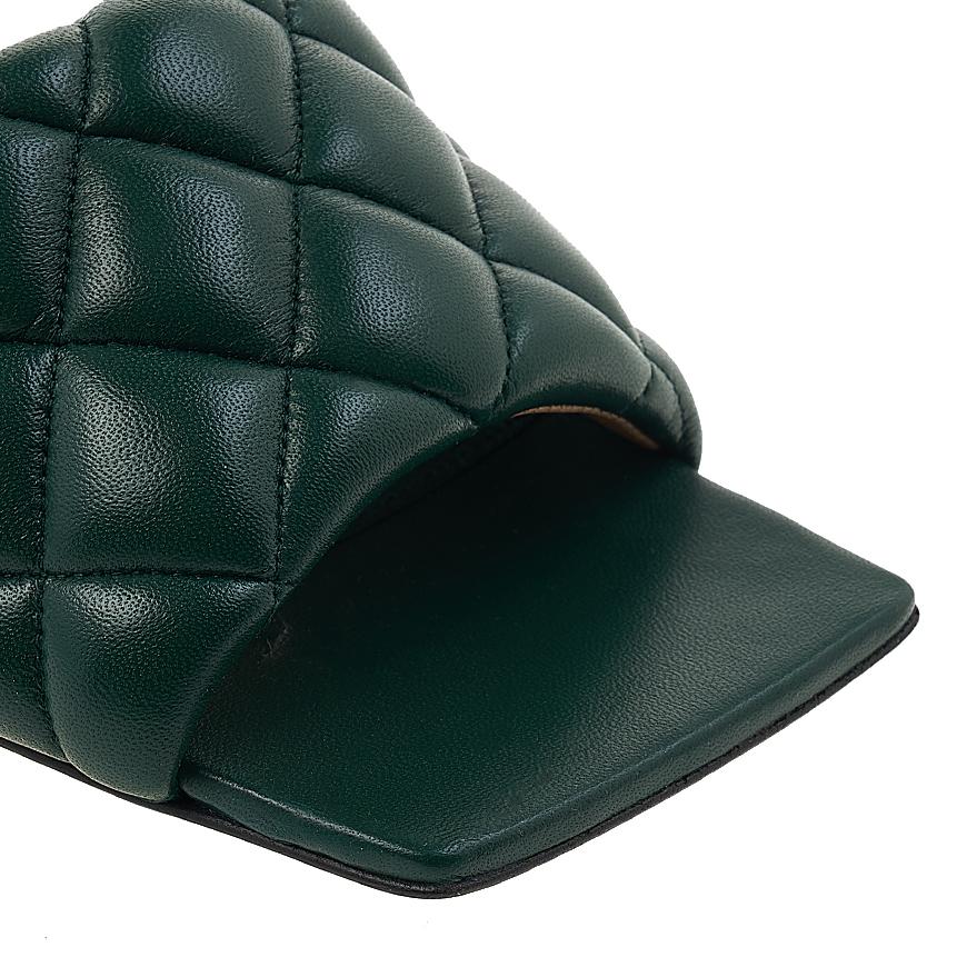 Bottega Veneta Padded Mule Sandals Women Green Leather