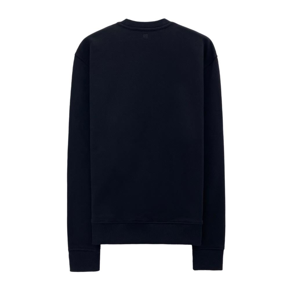 AMI Small Heart Logo Sweatshirt Unisex Black Cotton