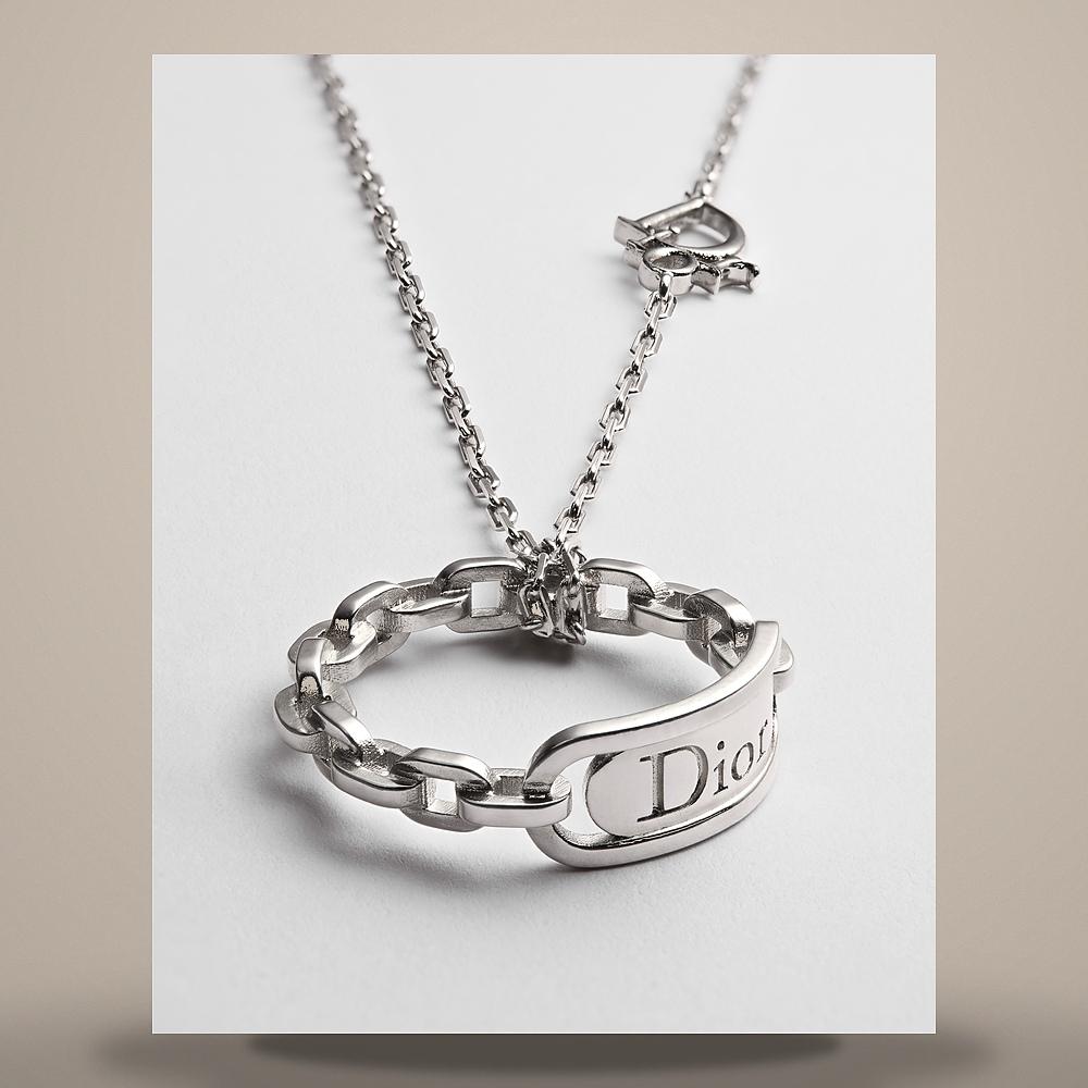 DIOR Dior Link Silver-Tone Brass Chain Necklace N3792HOMMT D000