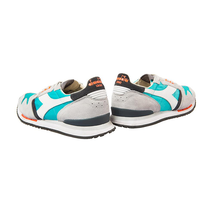 Diadora Gray Sky Blue Nylon Low Top Sneakers C5150