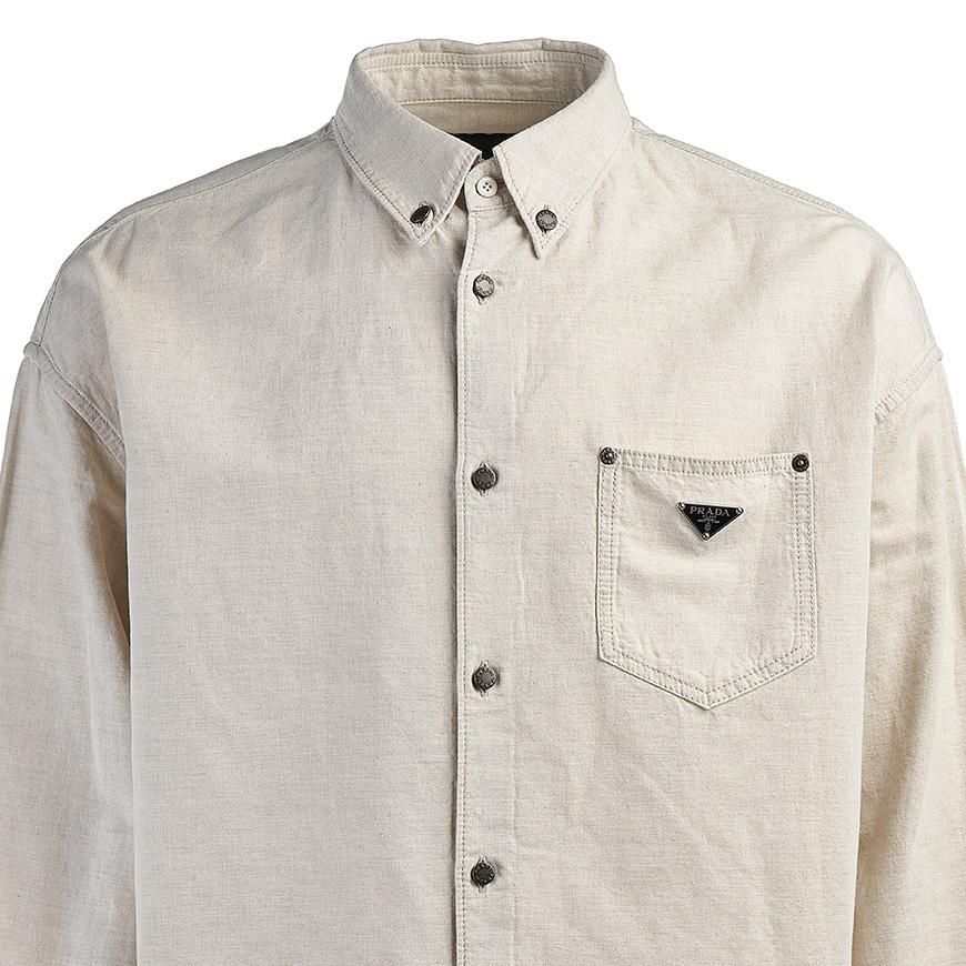PRADA Men’s Blend Long-Sleeve Shirt GEC105 14J2 F0ABR