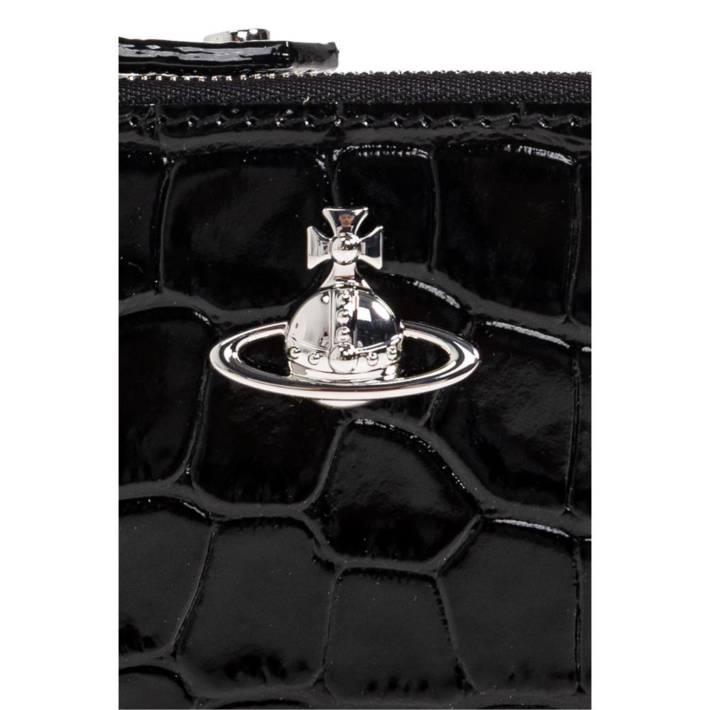 Vivienne Westwood Logo Slim Leather Card Holder Black
