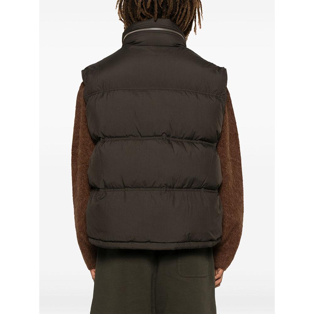AMI Heart Logo Puffer Vest Brown HJK703 PA0009 221