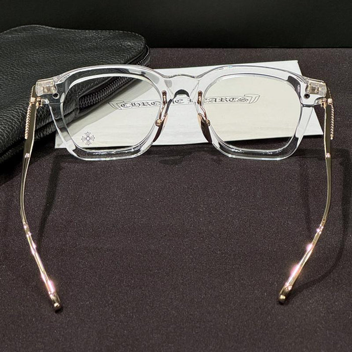 Chrome Hearts Complication Asian Fit Crystal Gold Plate Eyeglasses