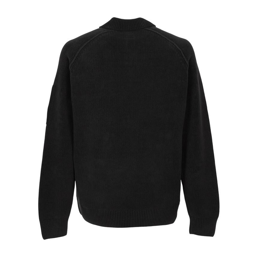 CP Company Men’s Knit Polo Sweater Black