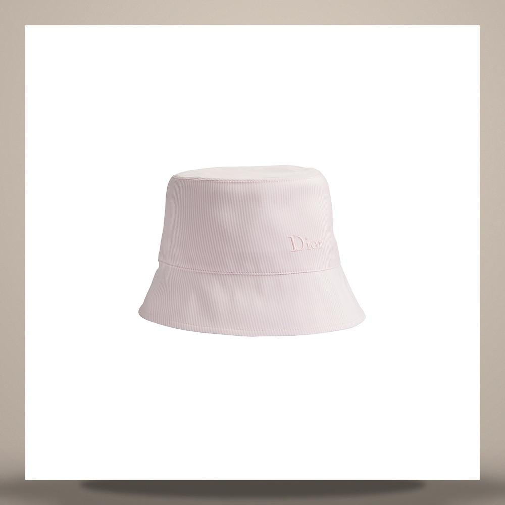 DIOR Light Pink Silk Cotton Narrow Brim Bucket Hat Dioriviera CPB06235ETWS C400