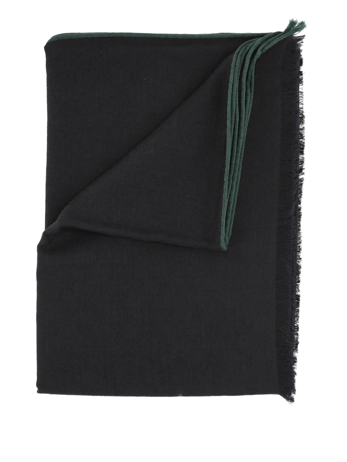 GUCCI Wool Fringe Scarf Black Men’s