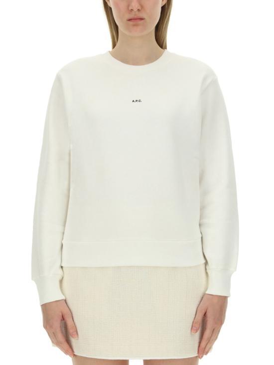 A.P.C. Long Sleeve Sweatshirt Top COHBXF27912TAG WHITE DOM
