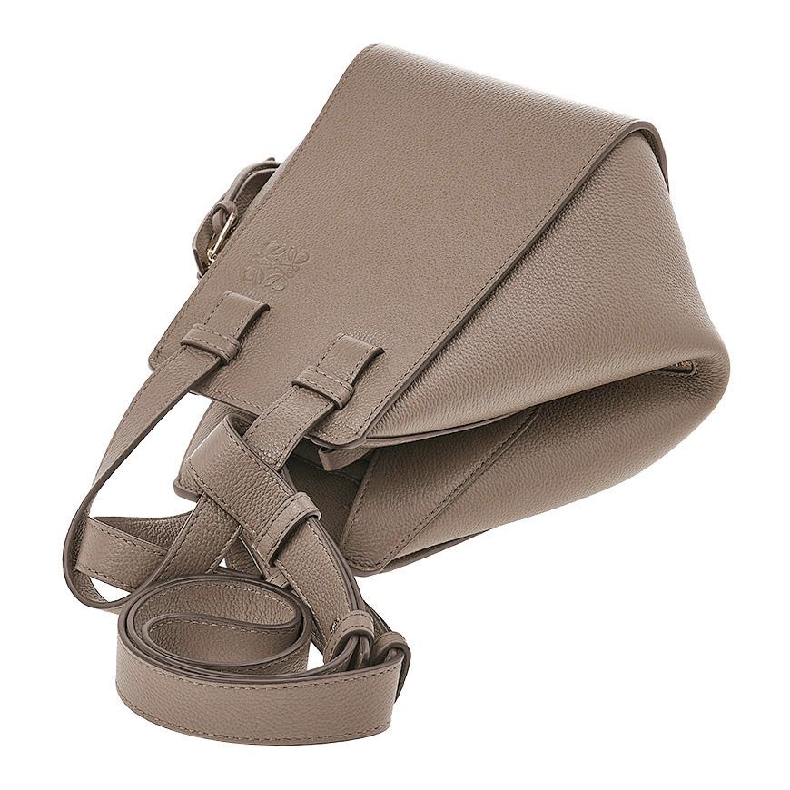 LOEWE Compact Hammock Leather Tote Bag Women Brown A538 H13X 23