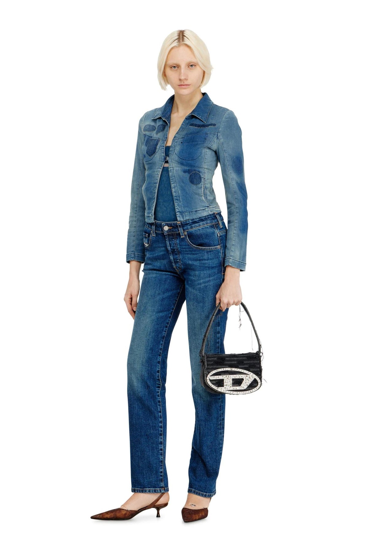 DIESEL Black Leather Shoulder Bag