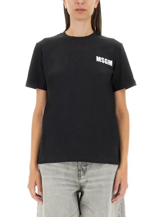 MSGM Black Short Sleeve T-Shirt 3441MDM10 423700299