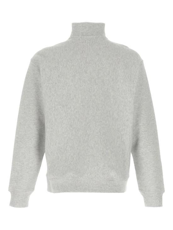 CARHARTT WIP Half Zip American Script Sweatshirt f I027014 482XX ASH HEATHER DOM