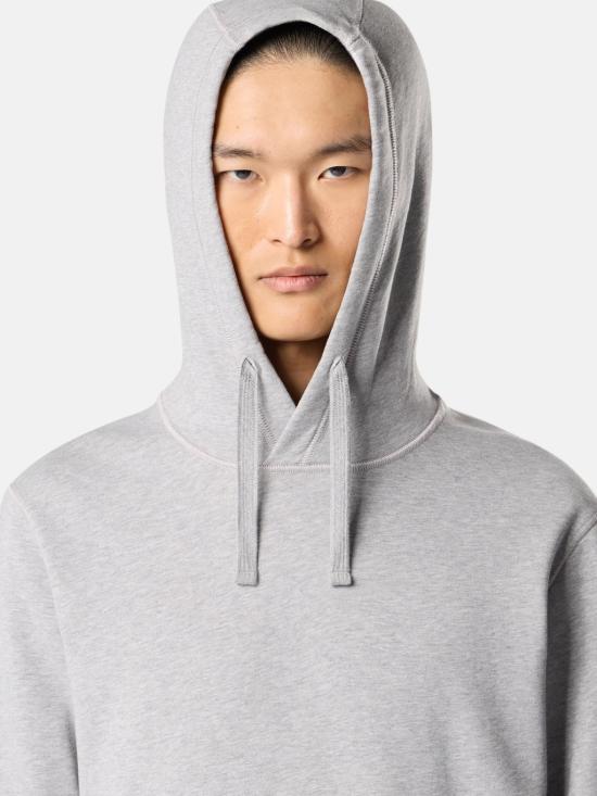 STONE ISLAND Dust Grey Melange Cotton Logo Hoodie Sweat L2S156100062 S0M51 V0M64