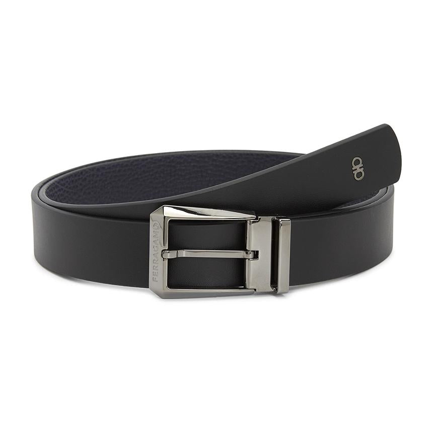 Ferragamo Men’s Reversible Leather Belt Pre-Cut 670374 0775804