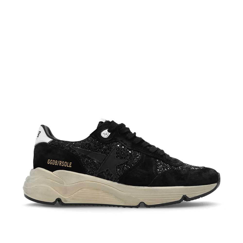 GOLDEN GOOSE Women’s Running Sole Black Glitter Star Low-Top Sneakers