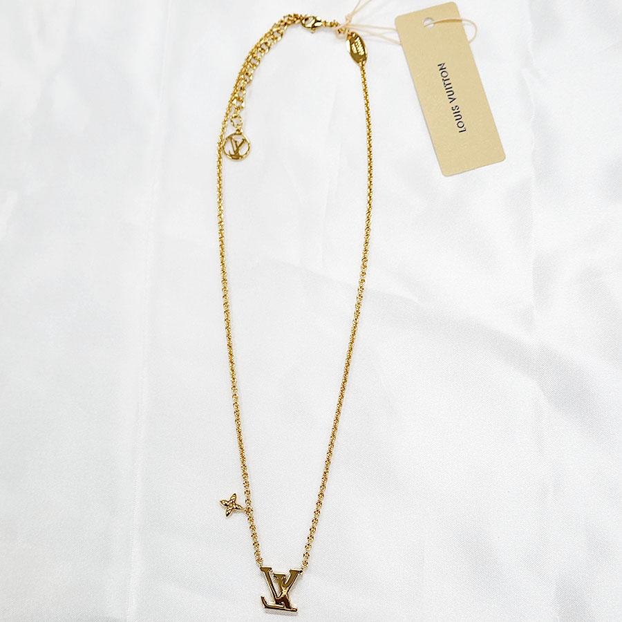 Louis Vuitton Gold-Tone LV Iconic Pendant Necklace for Women
