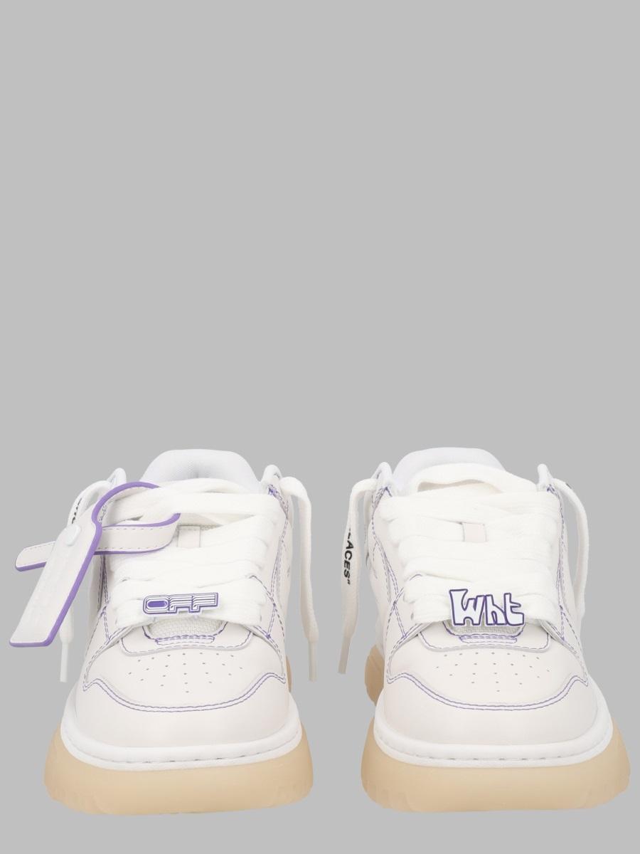 OFF WHITE White Bright Purple Low-Top Sneakers