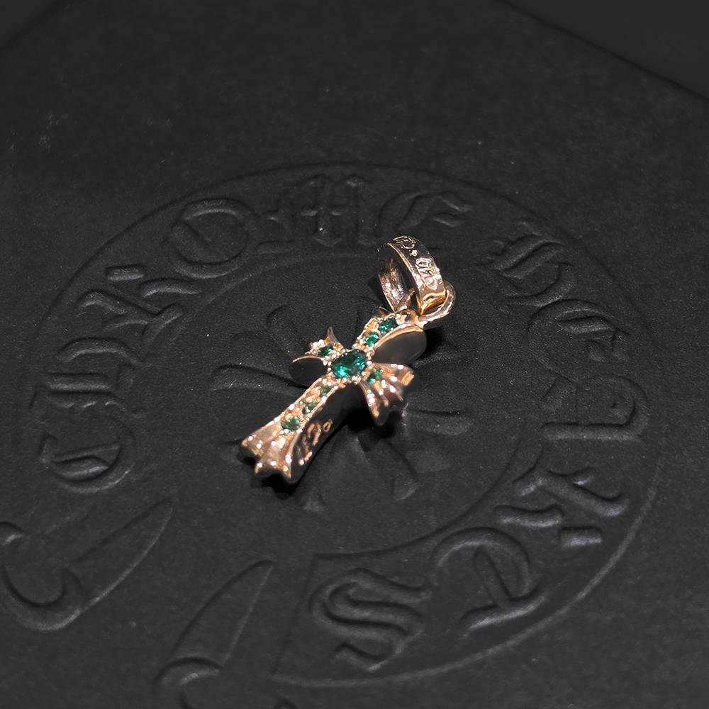 Chrome Hearts 22K Baby Fat Emerald Pendant Necklace Unisex