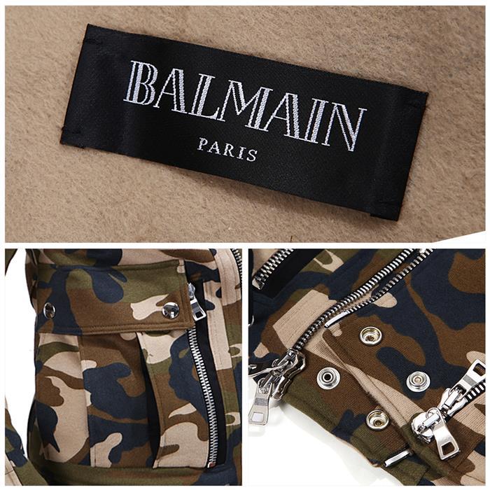 Balmain Camo Biker Hooded Jacket W4HJ294C670 187