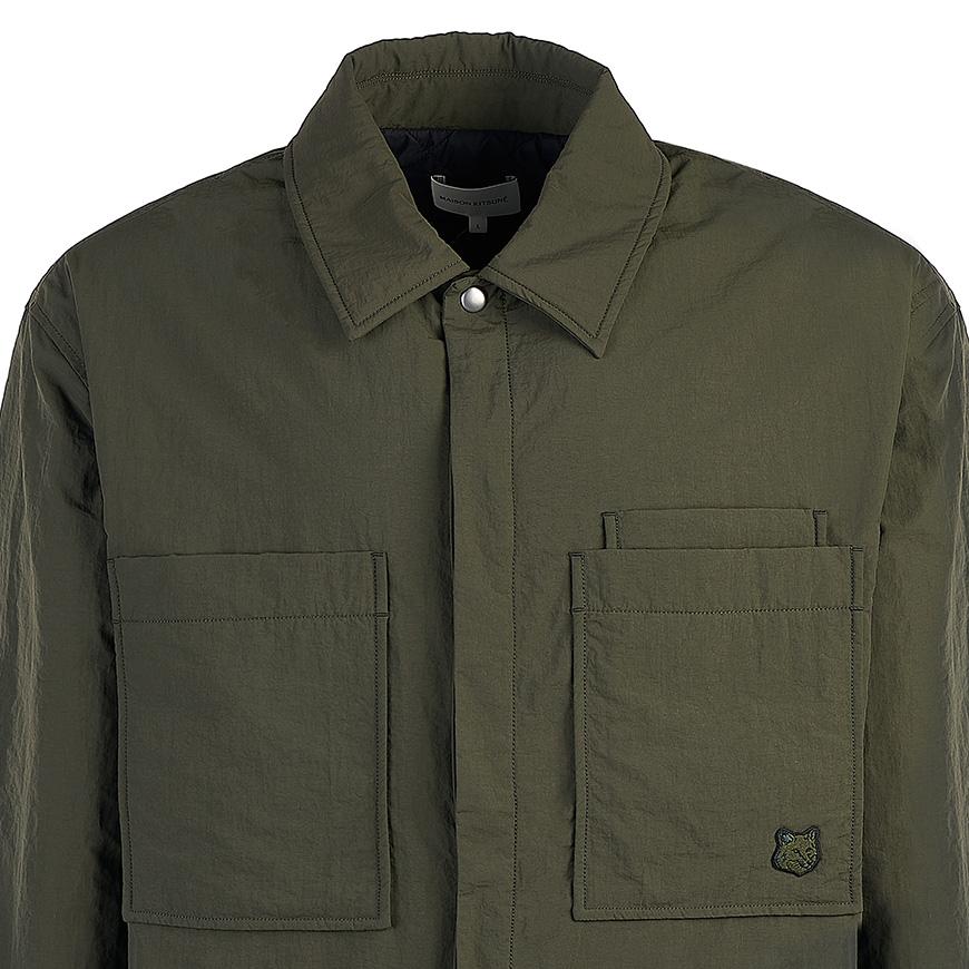 Maison Kitsune Bold Fox Head Patch Padded Overshirt for Men LM02113WQ4019 MG