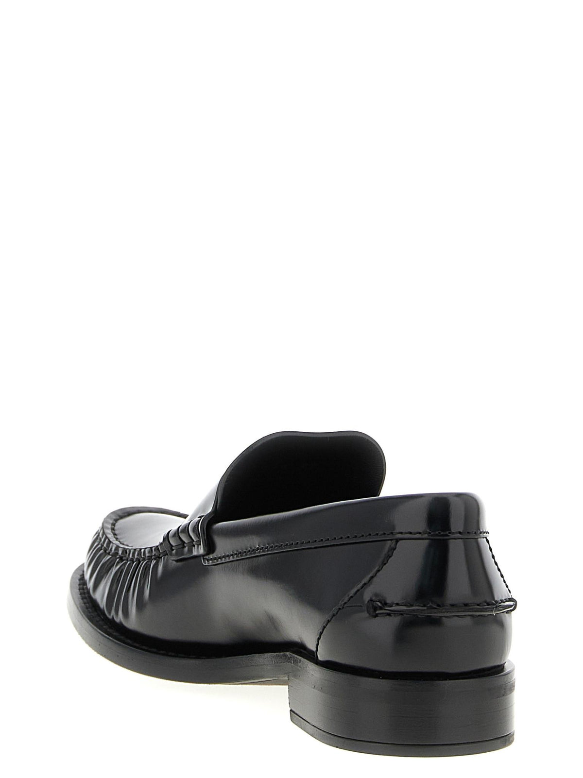 PRADA Black Leather Chunky Platform Loafers