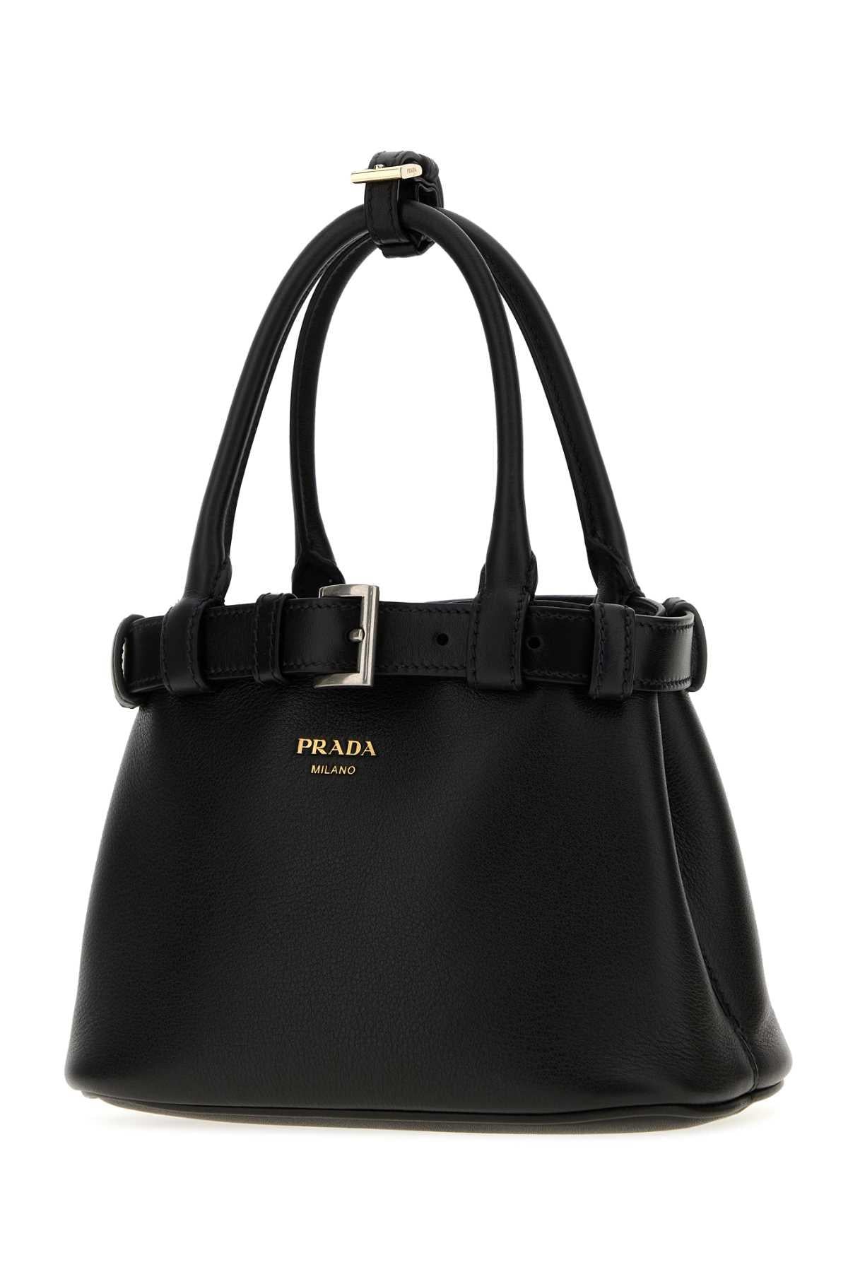 PRADA Black Leather Tote Bag