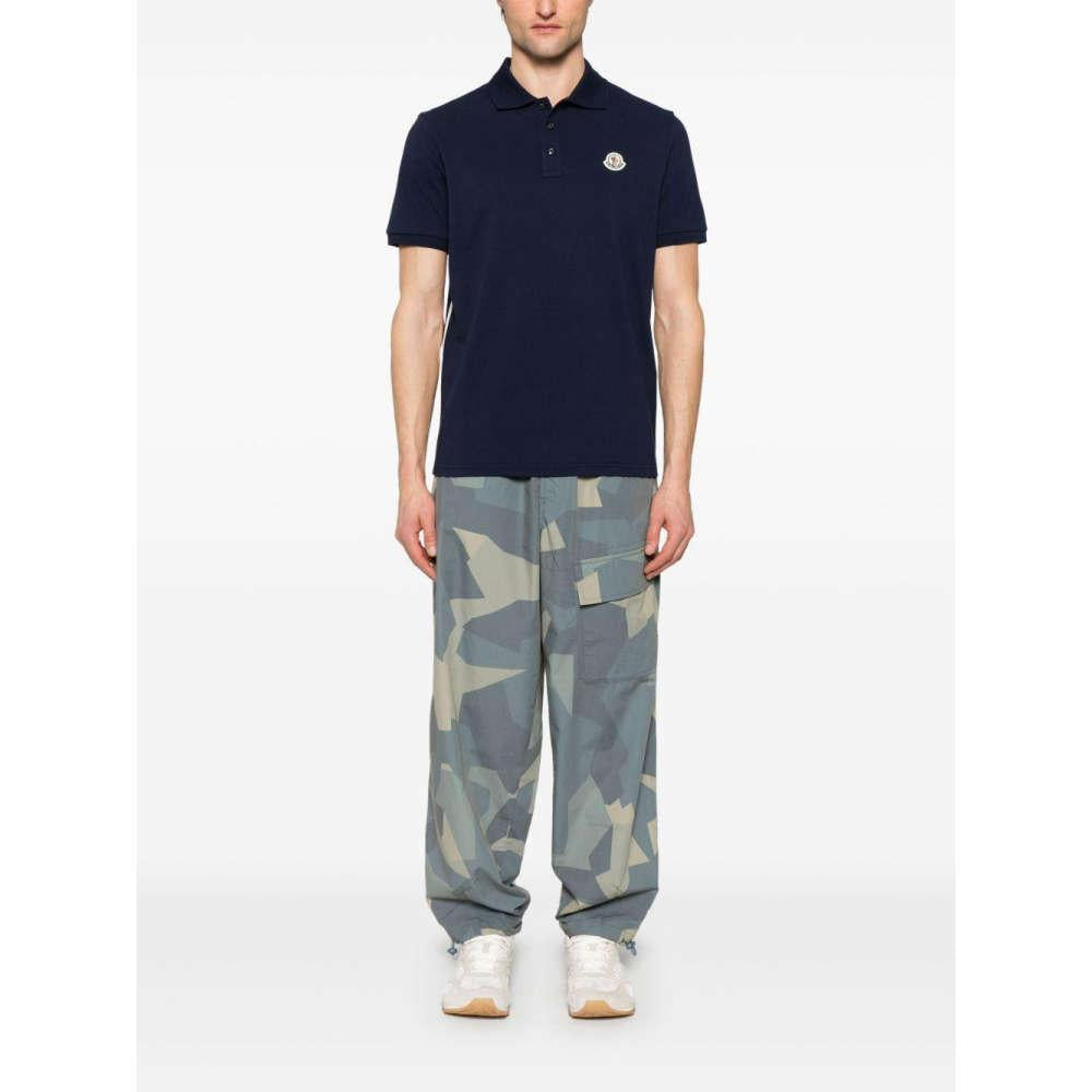 Moncler Navy Logo Patch Polo T-Shirt Unisex Cotton