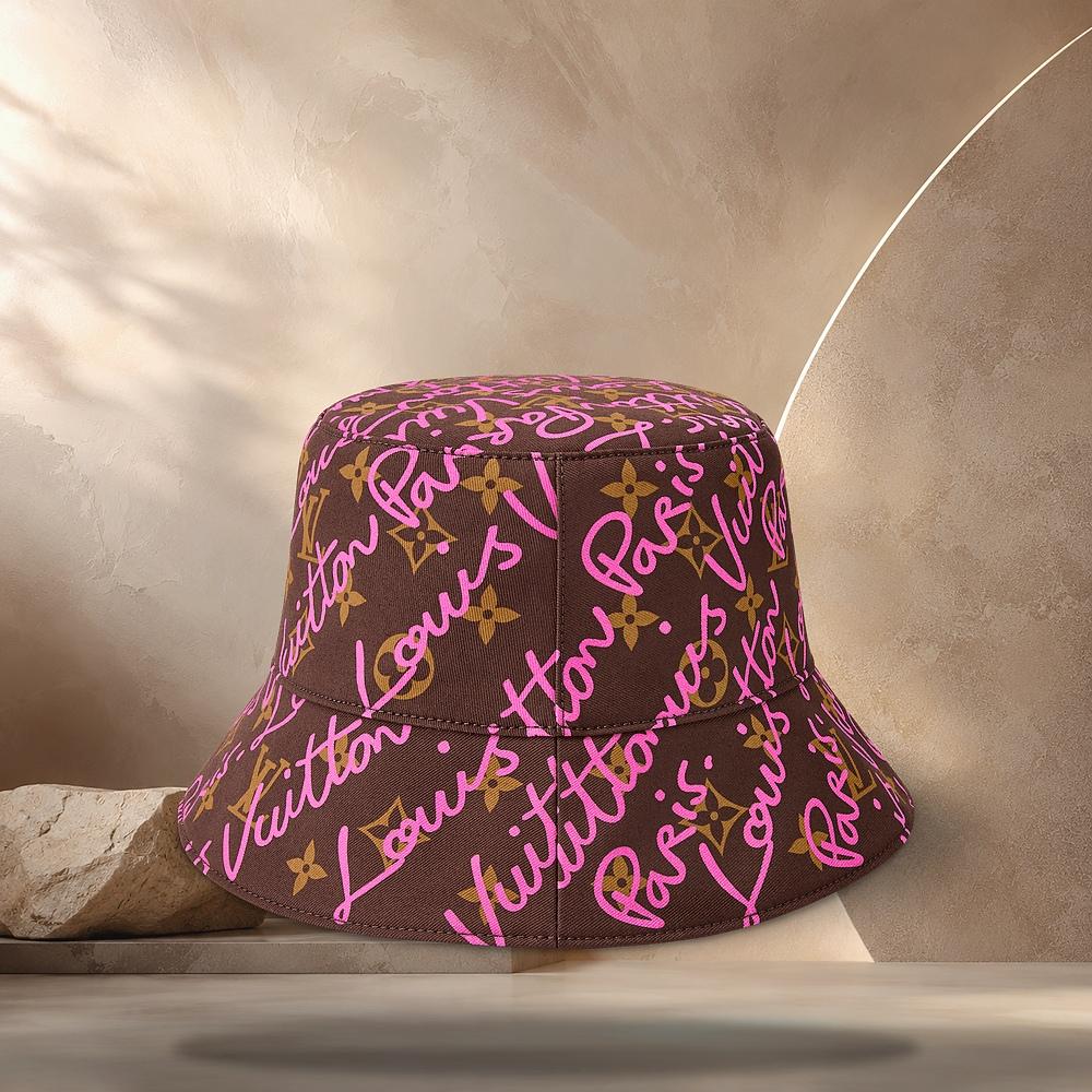 Louis Vuitton Pink LV Script Bucket Hat M5411