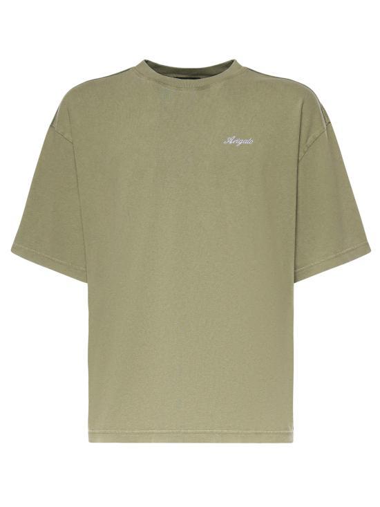 AXEL ARIGATO Deep Lichen Green Short Sleeve T-Shirt for Men