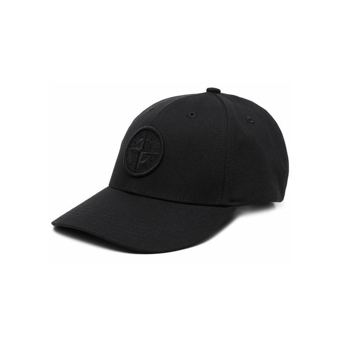 STONE ISLAND Logo Embroidered Black Cap 761599661 V0029