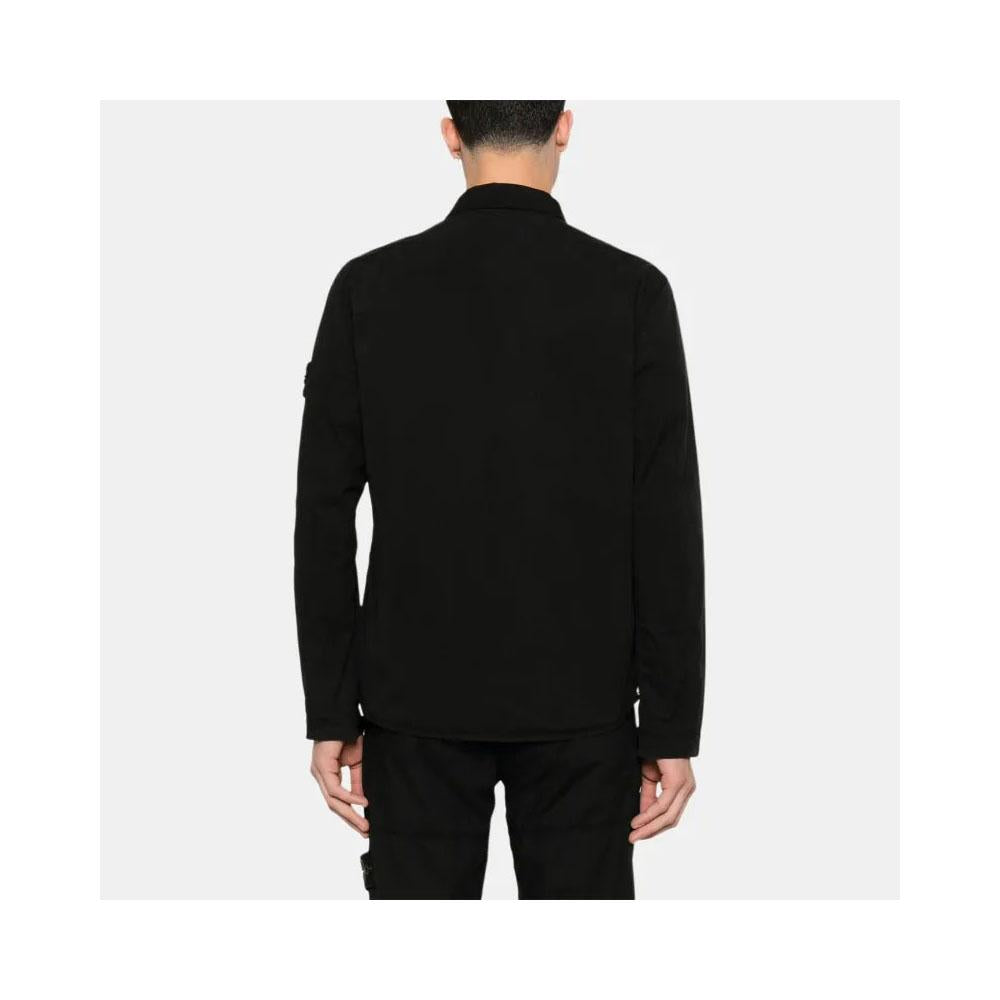 STONE ISLAND Supima Cotton Black Men’s Overshirt Jacket