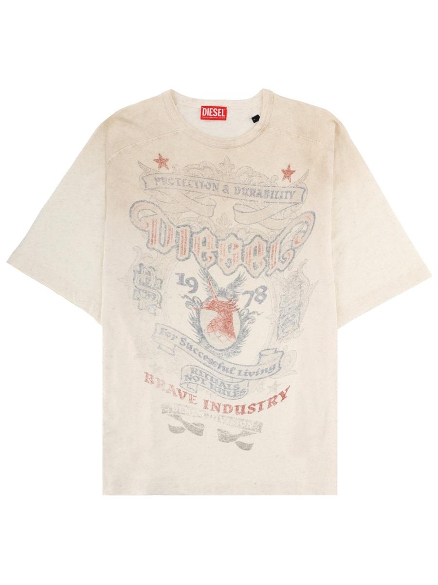 DIESEL Black Short Sleeve Crewneck T-Shirt Men’s Cotton