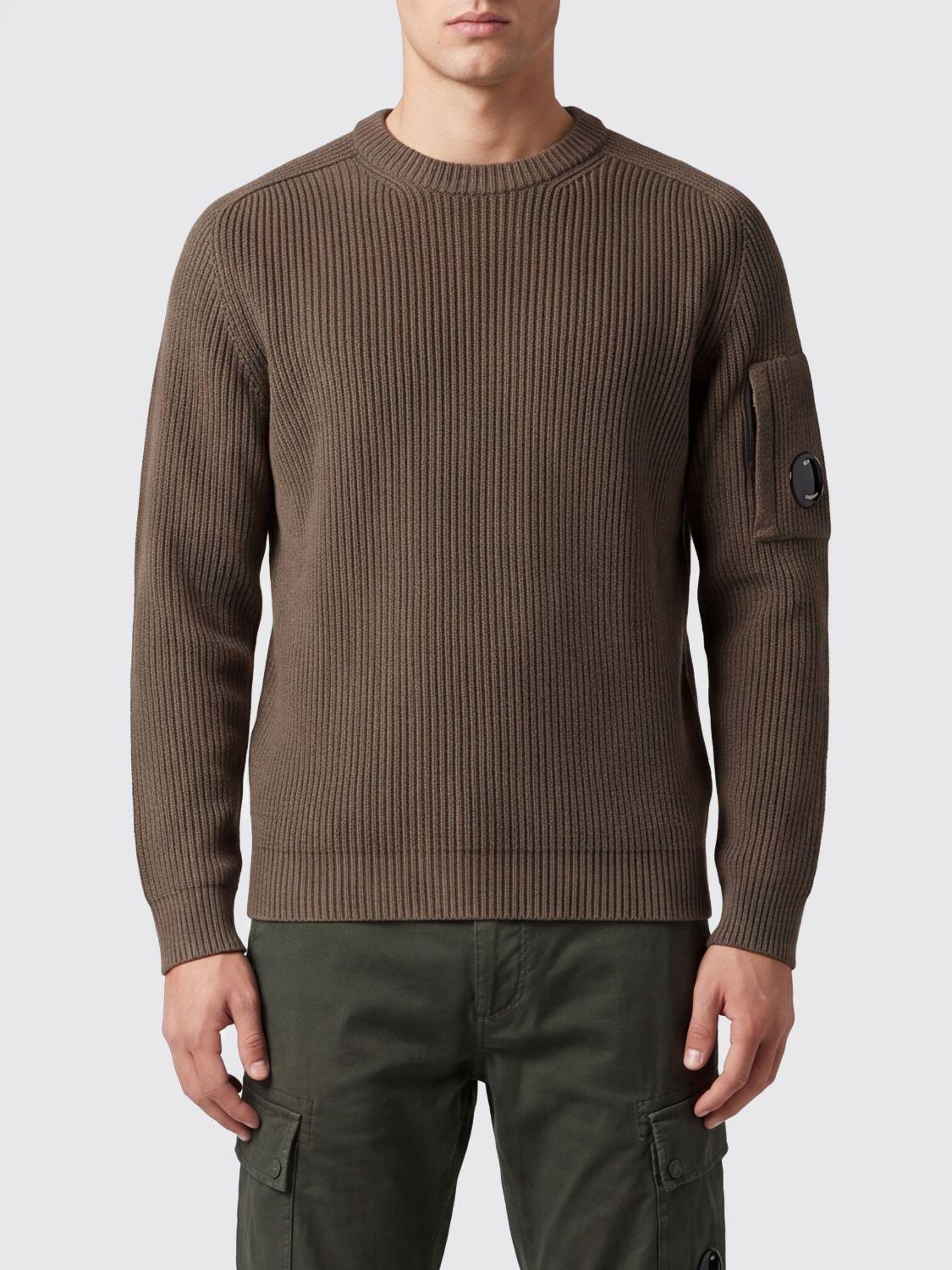 CP Company Wool Blend Round Neck Knit Sweater Green