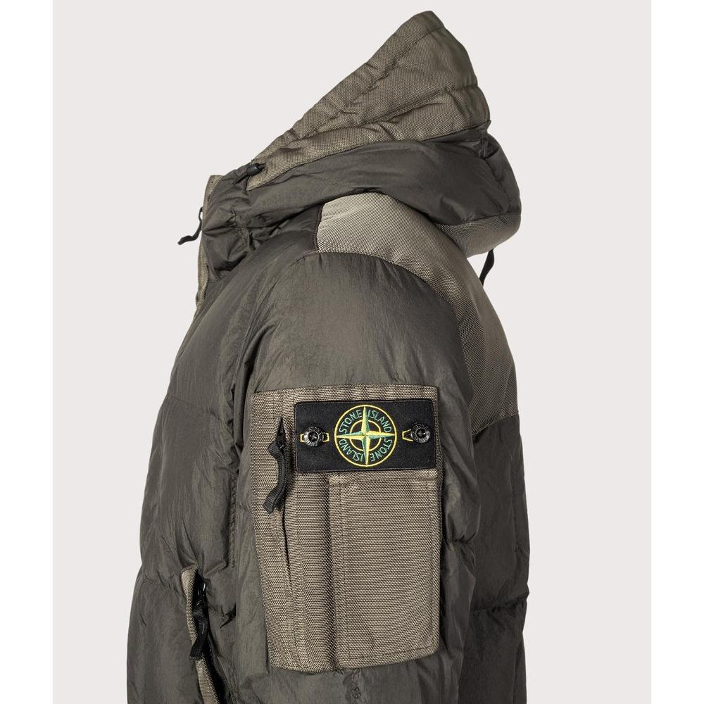 STONE ISLAND Logo Patch Down Jacket for Men Navy