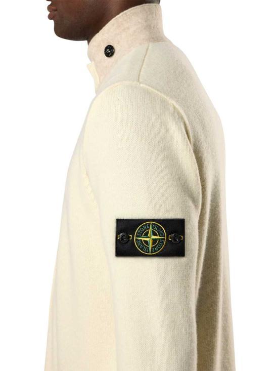 STONE ISLAND Wool Knit Cardigan for Men 5100047 S00A3 V0093 IVORY DOM