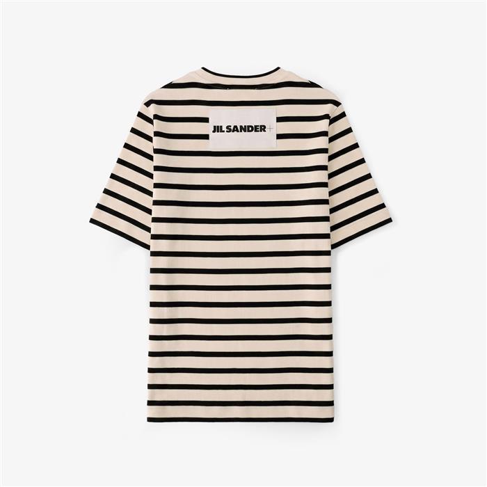 JIL SANDER Logo Patch Stripe Women’s Short Sleeve T-Shirt
