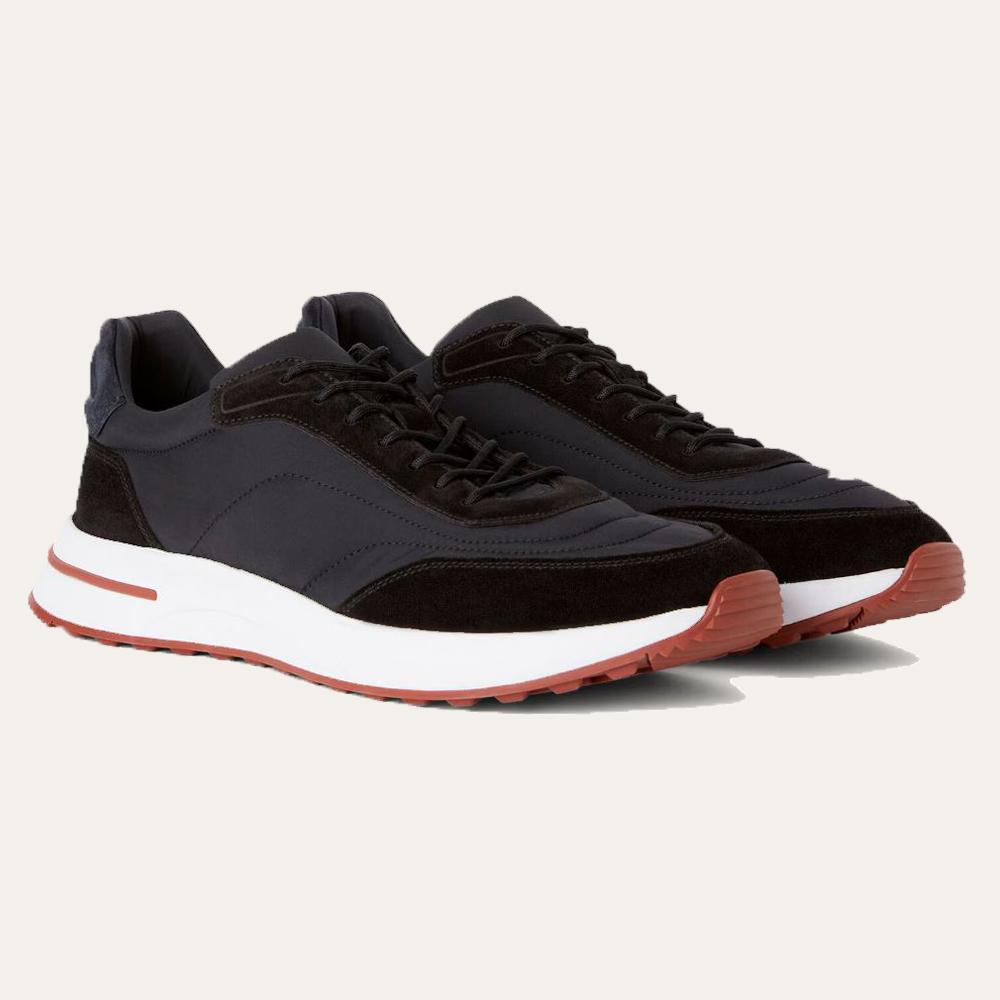 Loro Piana Suede Calfskin Weekend Walk Sneakers Black Men’s Low-Top