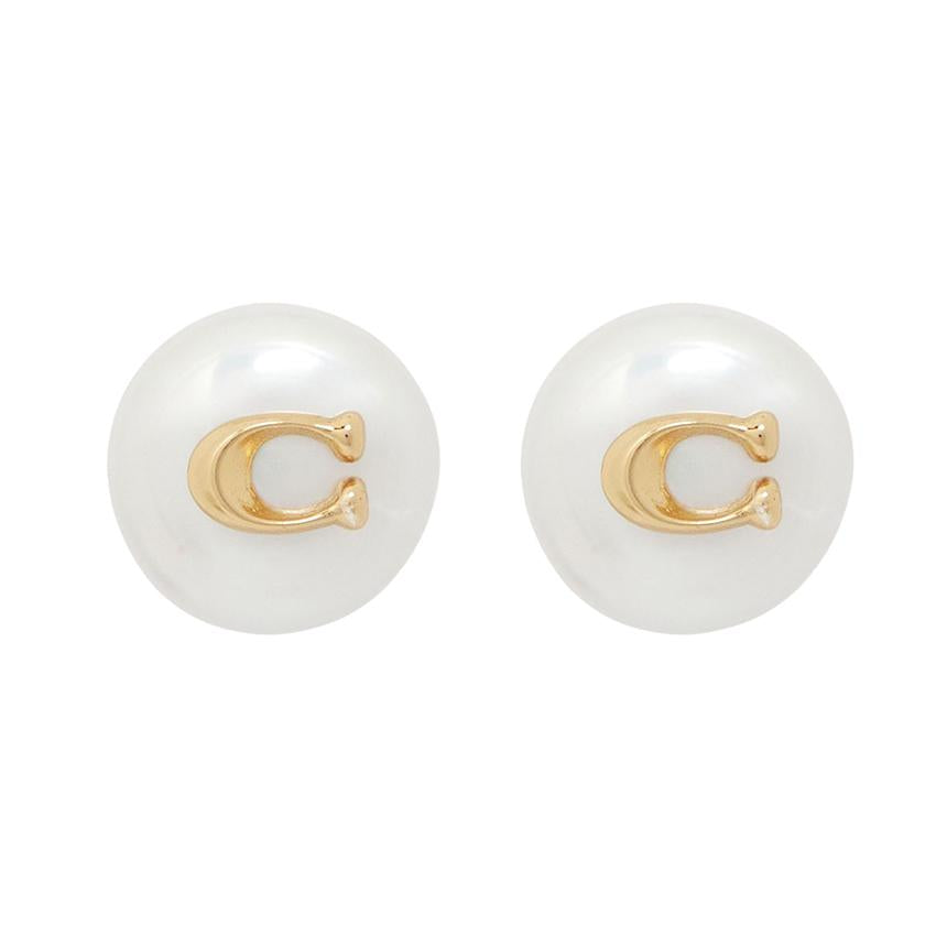 Coach Coin Pearl Women's Earrings 351511 GLD 107