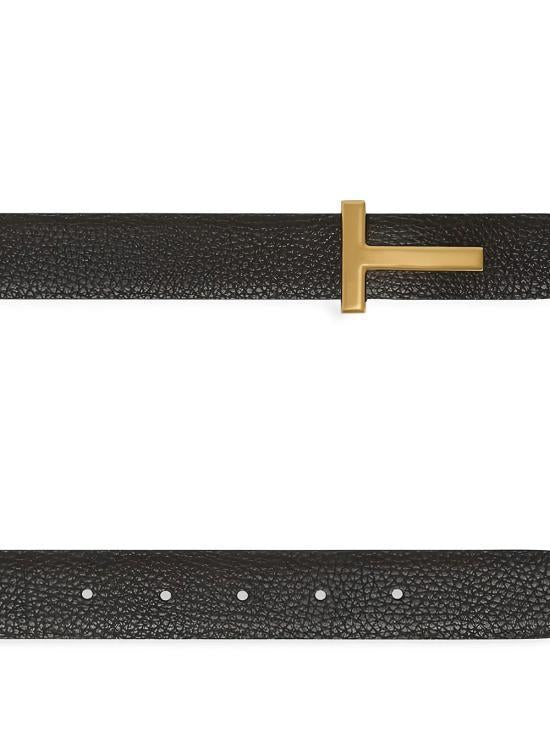 TOM FORD Leather Belt for Men TB224 LCL236G TNE SMOKE GREY BLACK DOM
