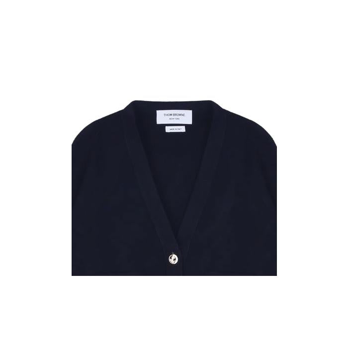 THOM BROWNE Navy Knit Cardigan for Women FKC207A