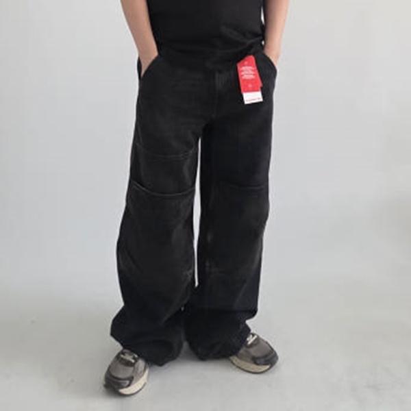 DIESEL DSHIFT Wide Vintage Wash Black Denim Pants Unisex A17294 09J96