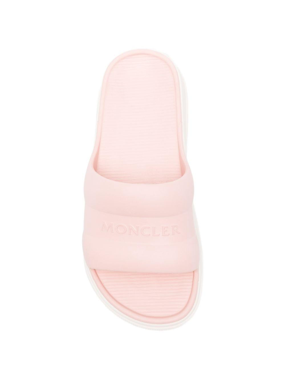 Moncler Beige Leather Platform Sandals